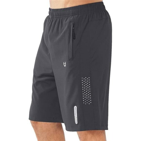 Mens Quick Dry Running Shorts 7in Gym Workout Tennis Hiking Zipper Pockets - Picture 7 of 7